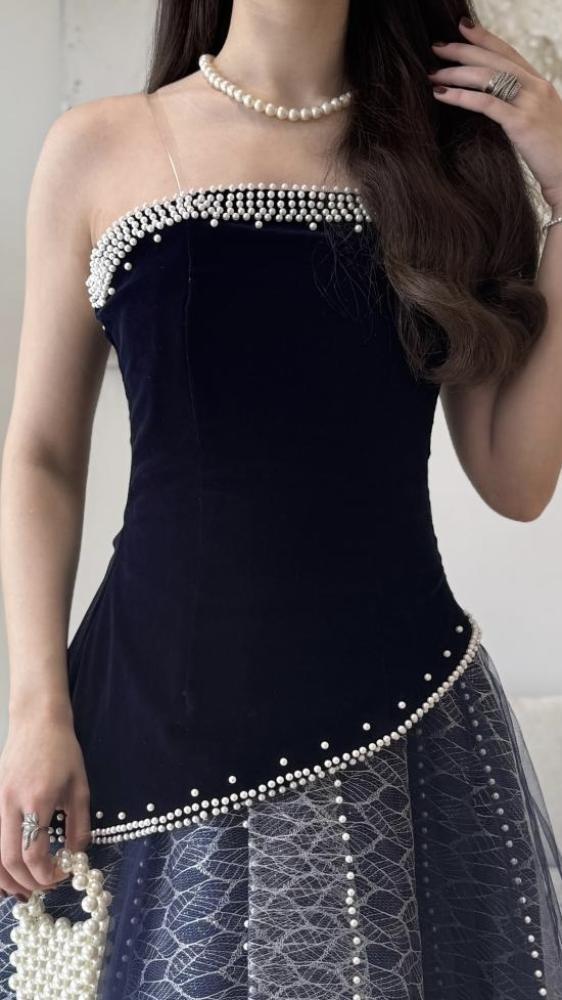 strapless evening dress
