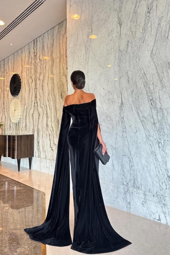 cape evening dress