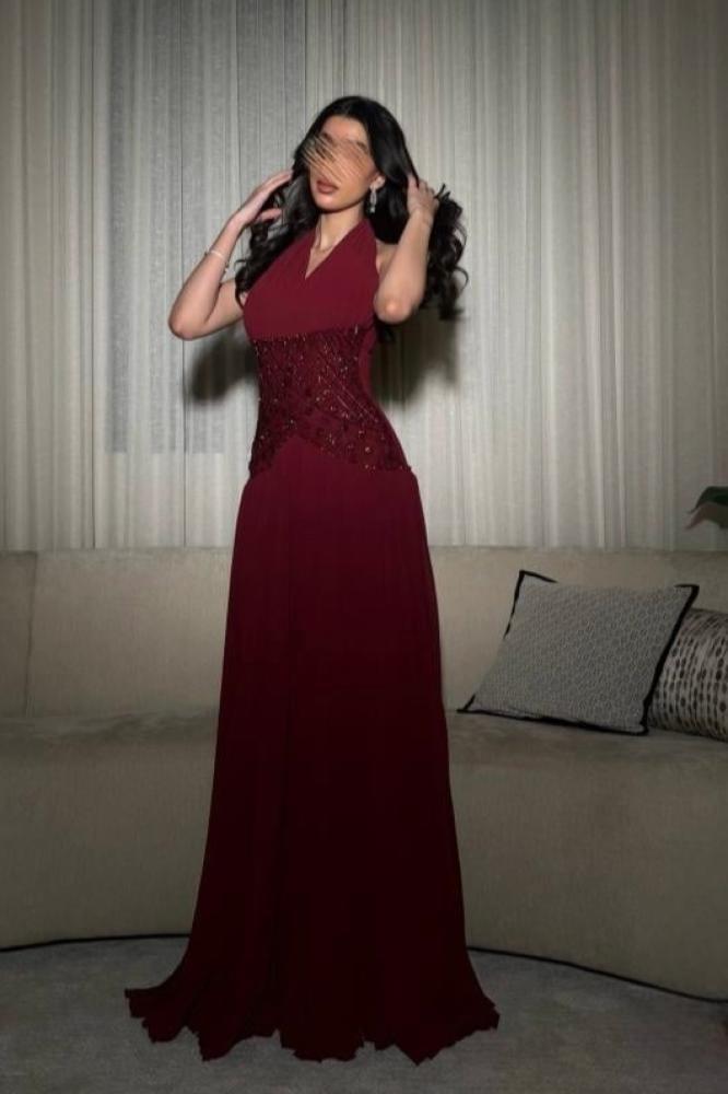 halter evening dress