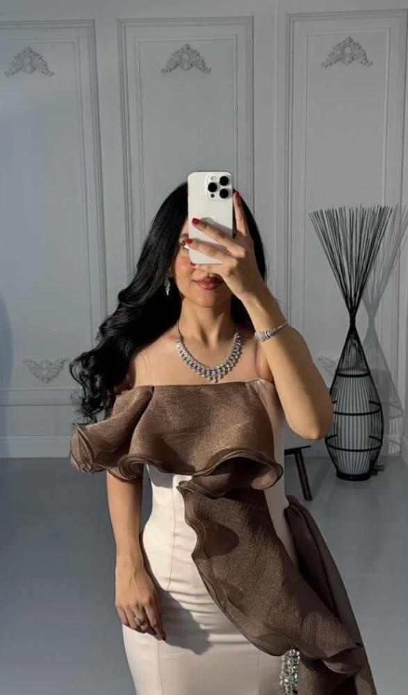 off shoulder evening dress