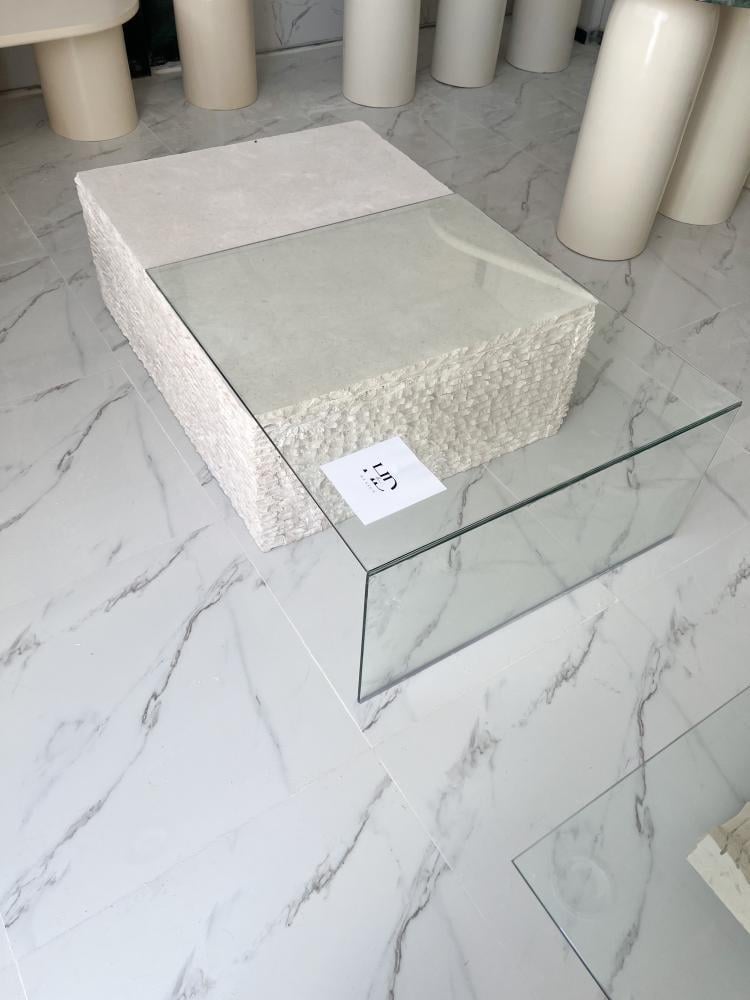 طاوله حجر برف زجاجي