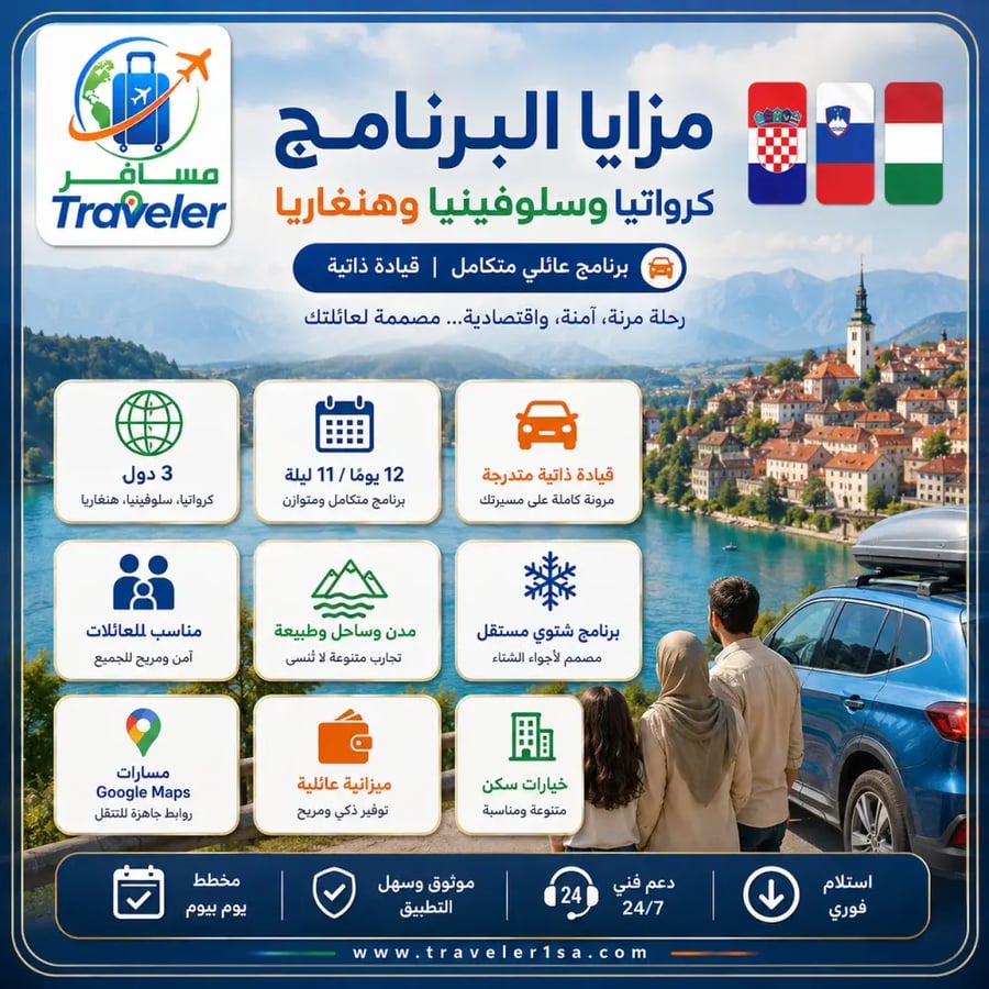 مسار سياحي عائلي جاهز 12 يومًا في كرواتيا وسلوفينيا وهنغاريا
