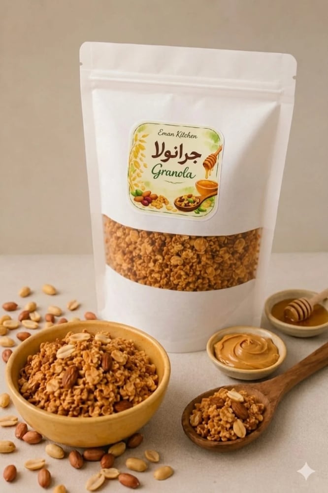 جرانولا بنكهة الفول السوداني والعسل
