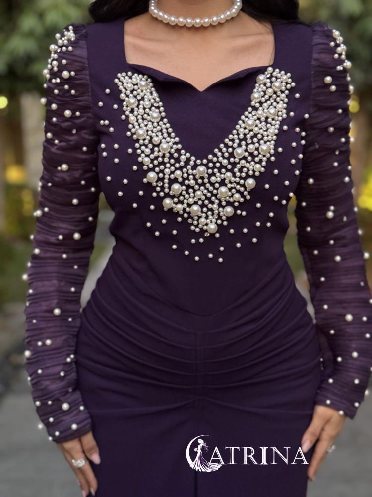 فستان سهرة ناعم ثلاثة الوان