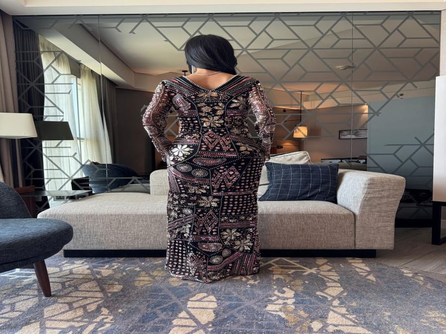 Luxurious black evening dress