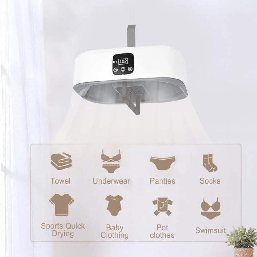 Foldable clothes dryer with remote control