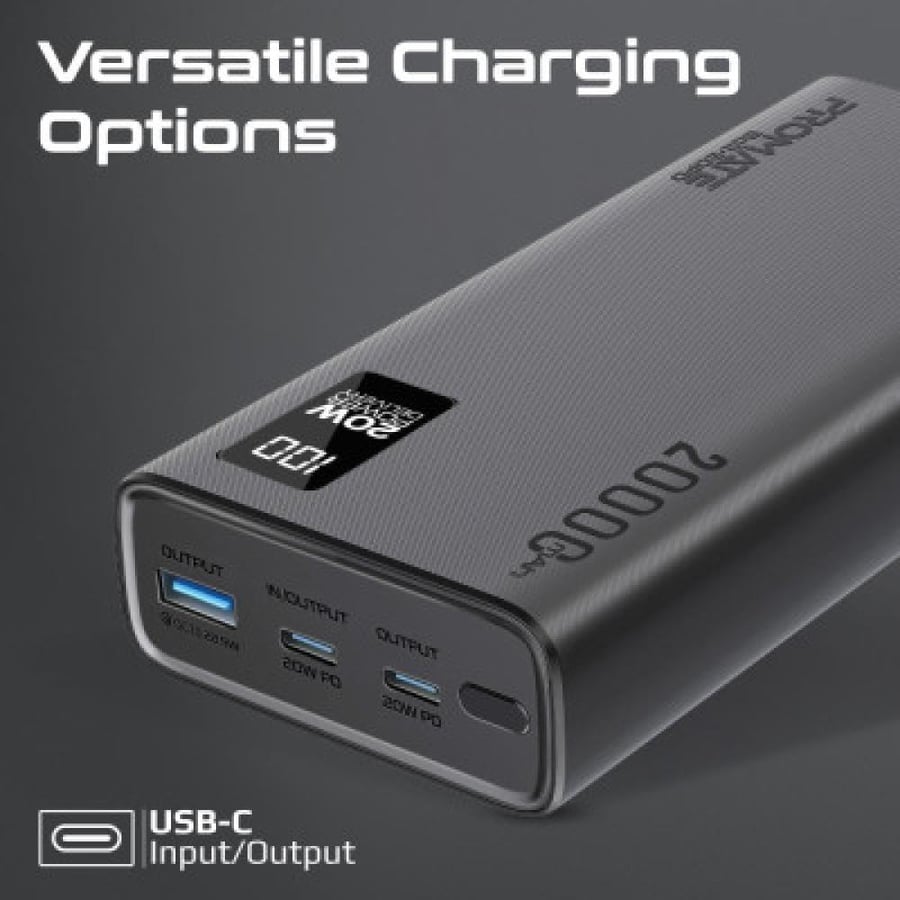 Promit - small portable battery with a capacity of 20000 mAh.