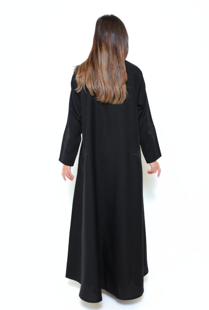 Black embroidered abaya soft
