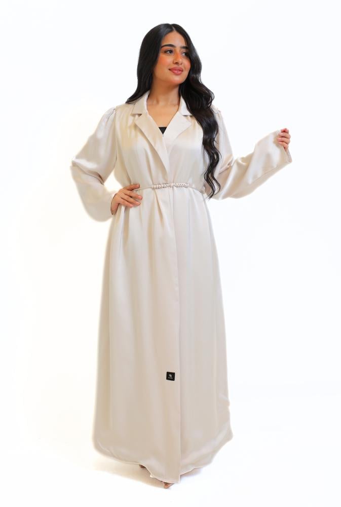 عباية ياقة ربطة في الخصر 503304