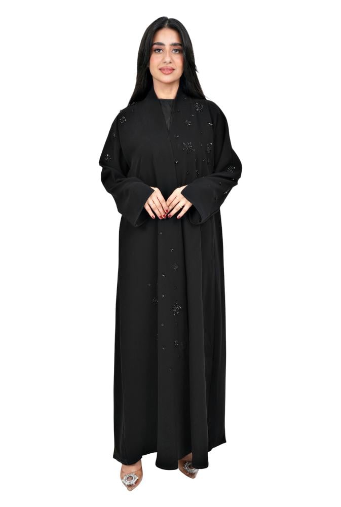 عباية لف بتطريز اسود 1257001