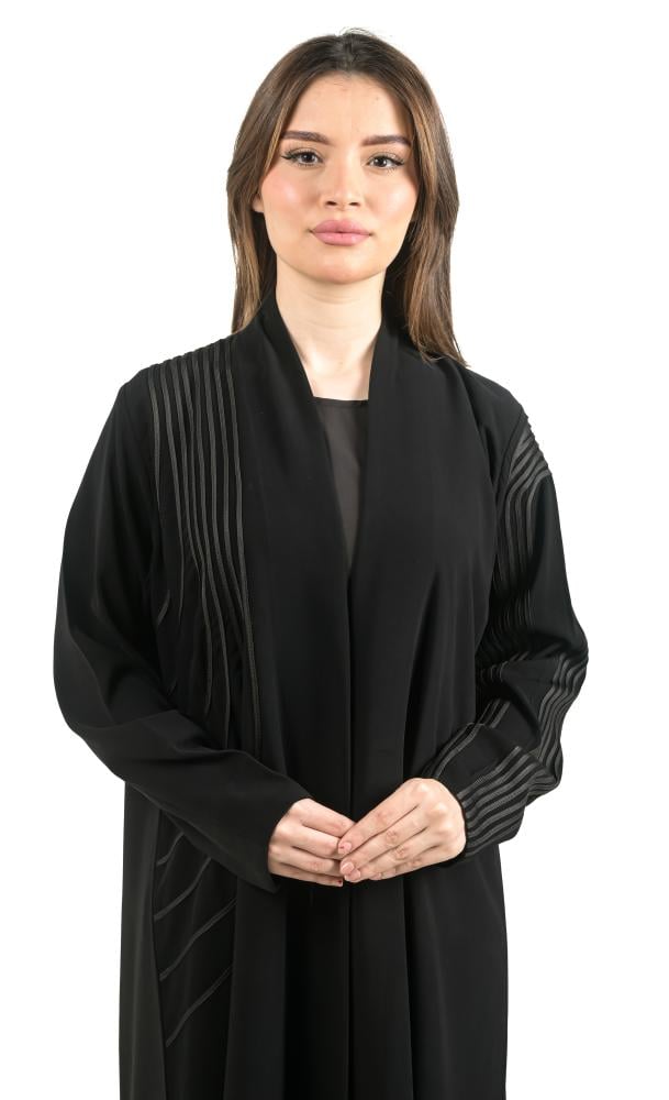 عباية لف مزينة بقيطان على الواجهة والأكمام 1370201