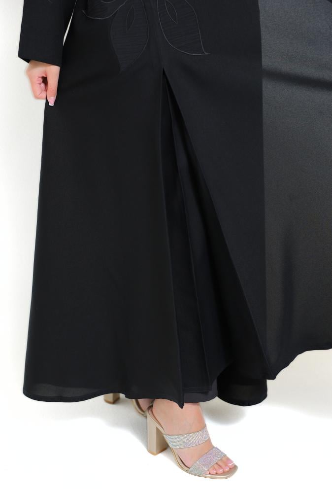 Black embroidered abaya soft
