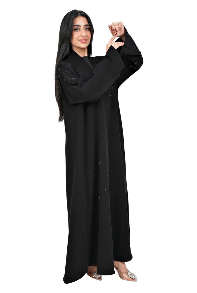 عباية لف بتطريز اسود 1257001