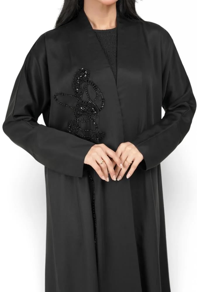 عباية لف بتطريز جانبي 1263001