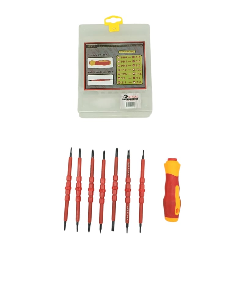 طقم مفك متعدد مع رؤوس اتجاهين 8PCS