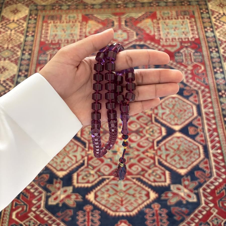 سبحة زعفراني فواح بنفسجي صندوقي كركوشة عنابي وكحلي