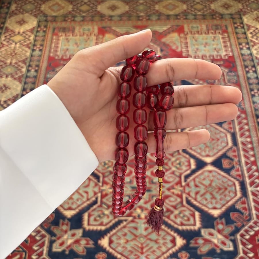 سبحة زعفراني فواح أحمر كركوشة أحمر