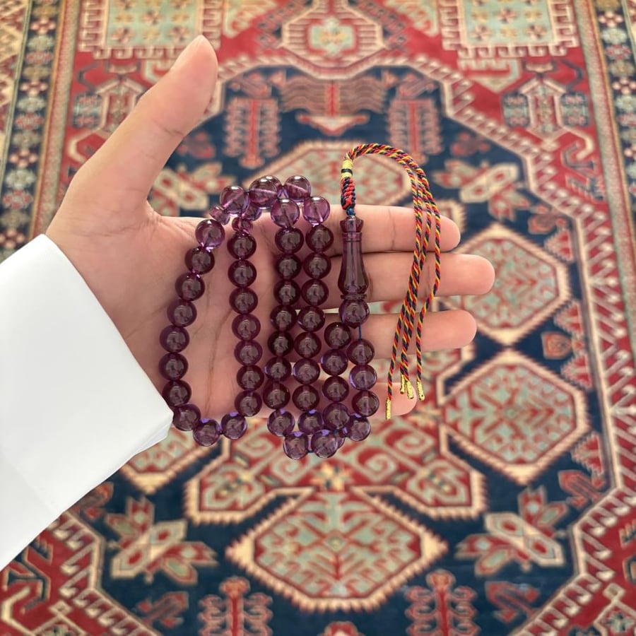 سبحة زعفراني فواح بنفسجي شكة أحمر
