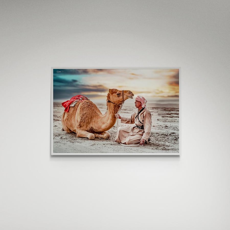 Artistic painting of camels and herder - picture (46)