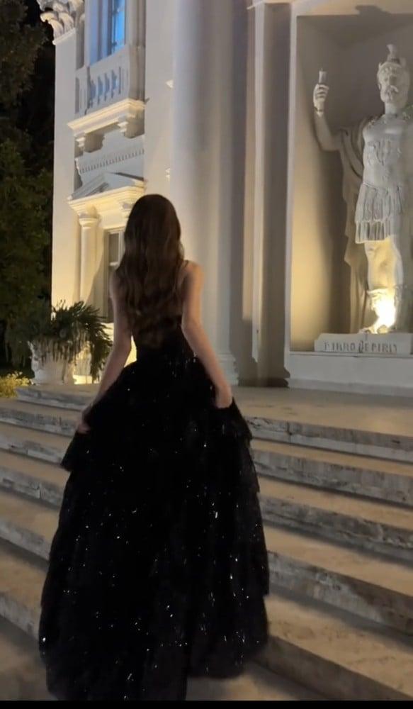 Black evening dress, beautiful