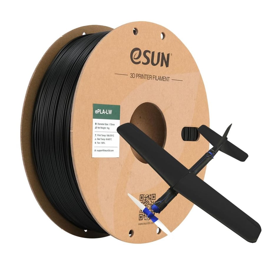 eSun ePLA-LW (Black) 1.75mm 3D Filament 1KG