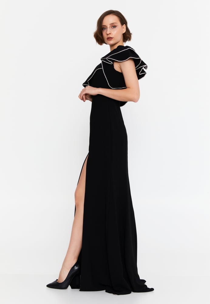 One Shoulder Maxi Viscose Mermaid Regular Wedding Guest Dress MSP77351