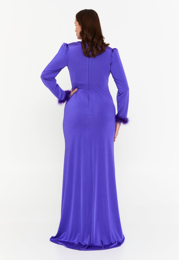 Long Sleeve Maxi Lycra Mermaid Plus Size Evening Dress MSP77317