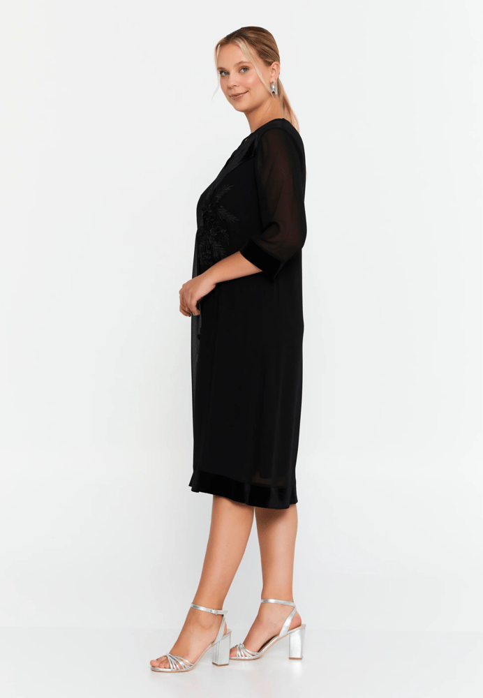 Mid-Length Midi Chiffon Column Plus Size Casual Dress PLP1469