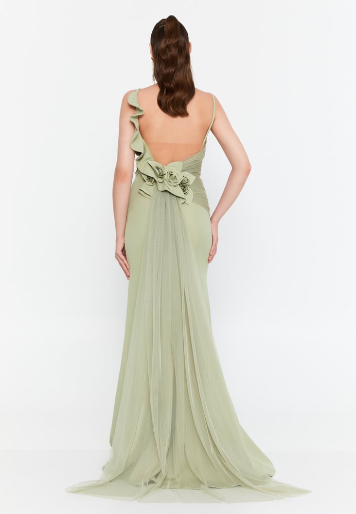 Sleeveless Maxi Viscose Mermaid Regular Wedding Guest Dress PRL112