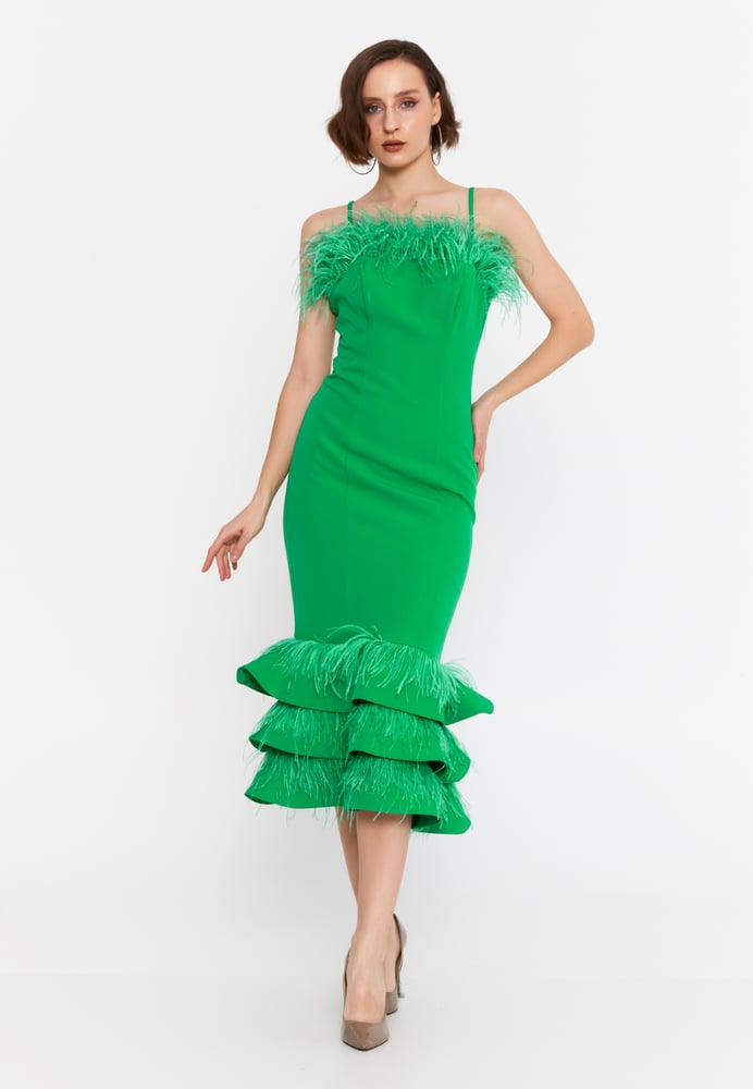 Sleeveless Midi Viscose Column Regular Evening Dress MSP77248