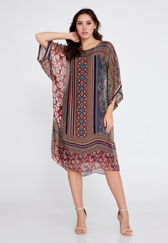 Mid-Length Midi Chiffon Column Regular Casual Dress CAV69464