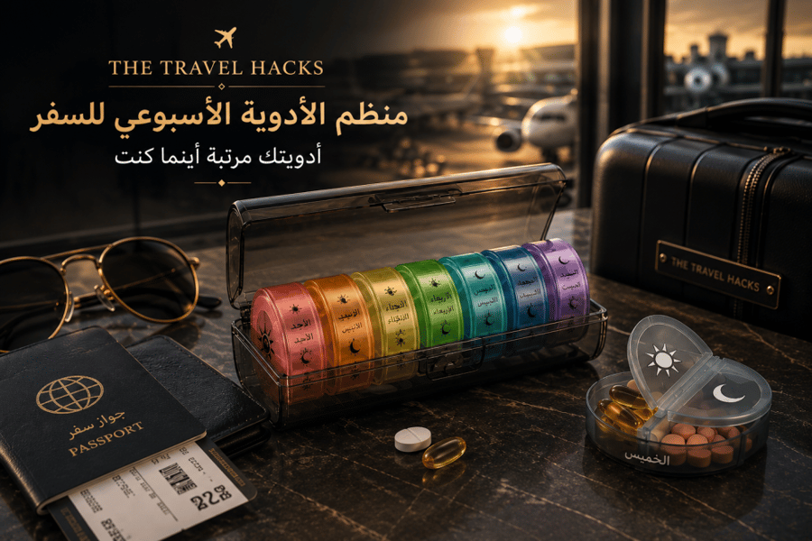 منظم الأدوية الأسبوعي للسفر
