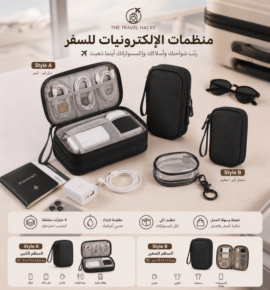 محفظة تنظيم الأسلاك والشواحن