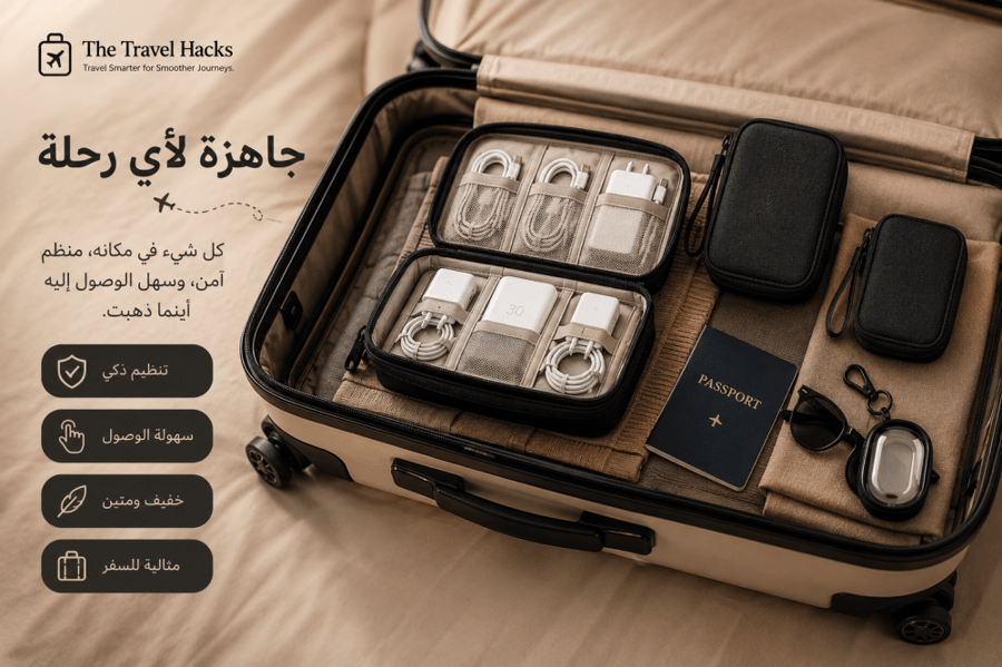 محفظة تنظيم الأسلاك والشواحن