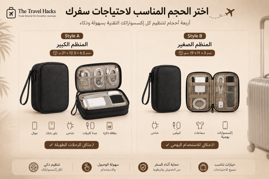 محفظة تنظيم الأسلاك والشواحن