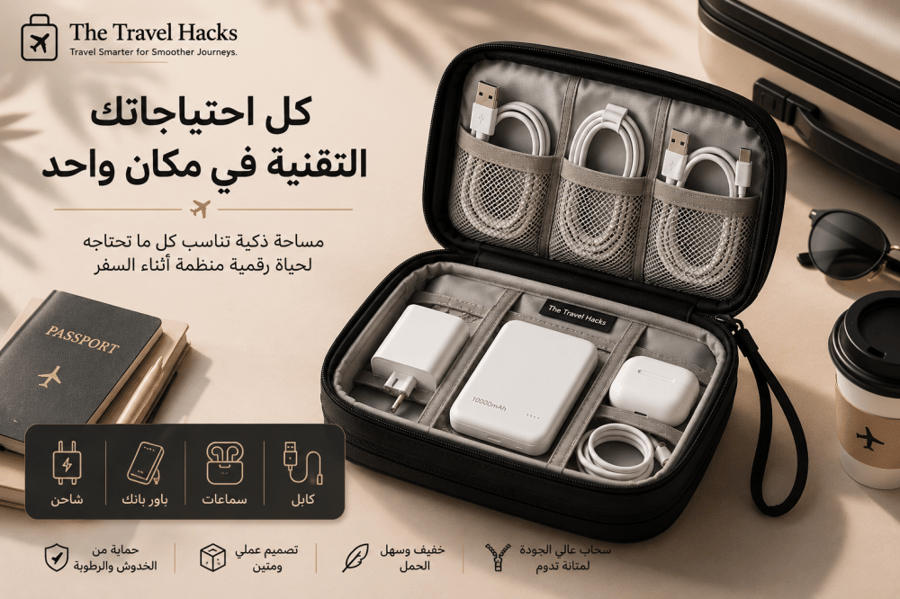 محفظة تنظيم الأسلاك والشواحن