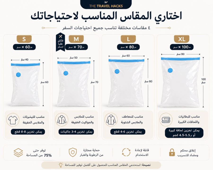 أكياس توفير المساحة للسفر - و جهاز تفريغ الهواء الكهربائي