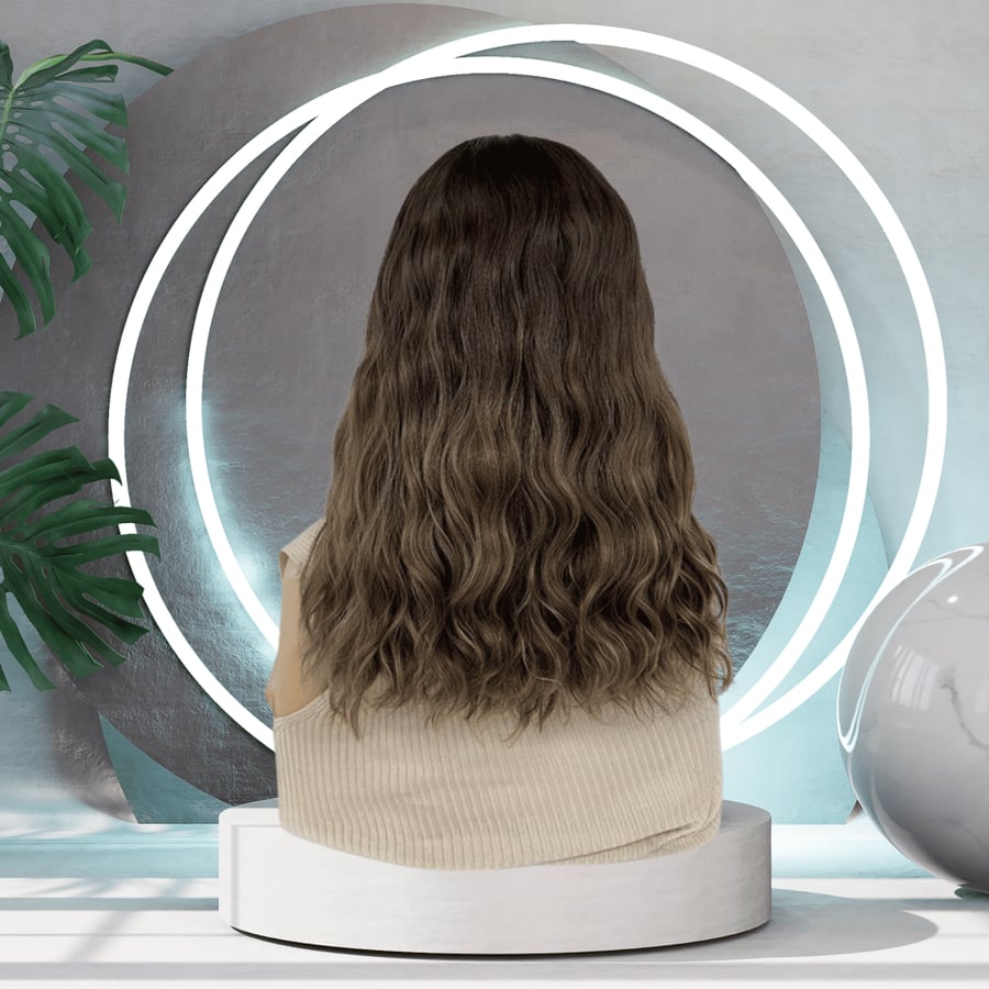 باروكة بني غامق مع أشقر زيتوني بواريك الشعر من HAIR STARS صورة 5