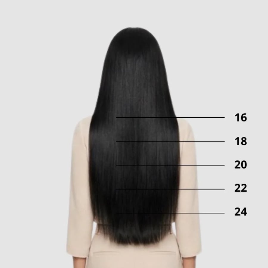 باروكة شعر أوروبي أسود طبيعي استريت - قاعدة حرير من HAIR STARS صورة 7