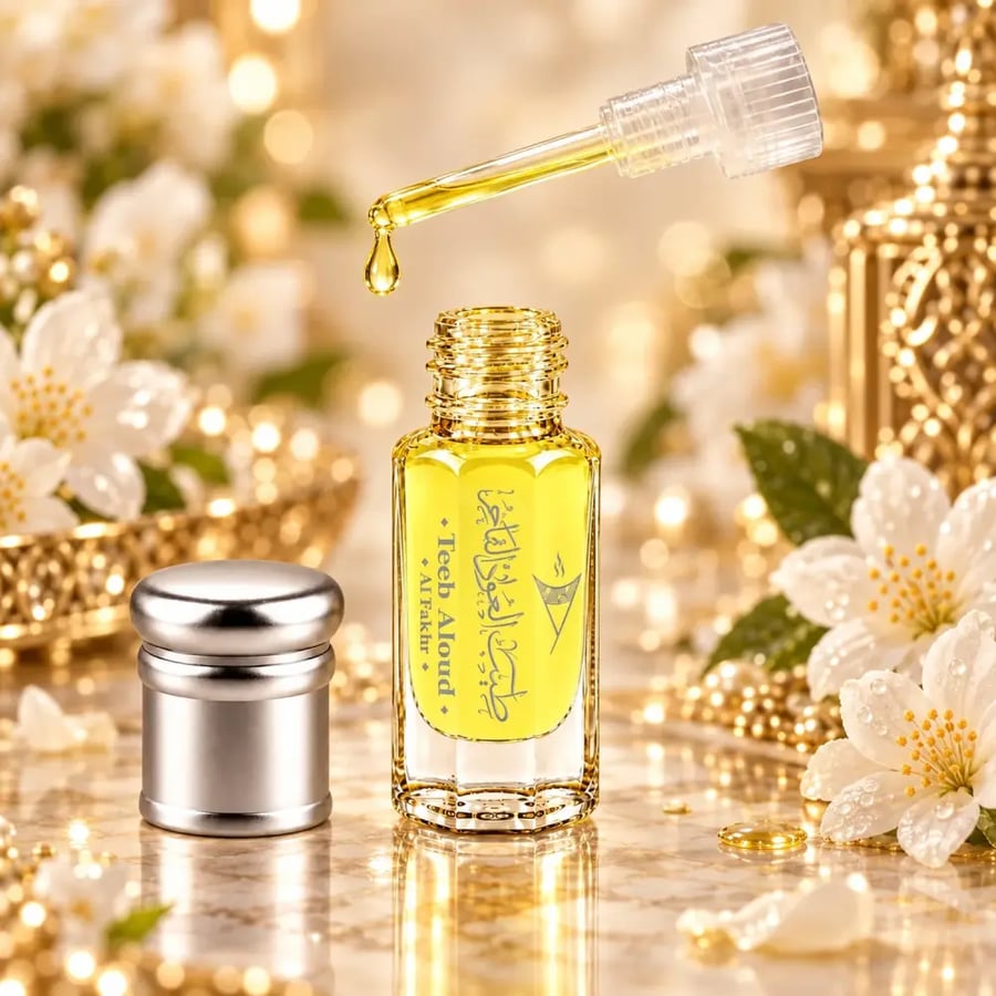 مسك سنشوال الفاخر من طيب العود مع قطرة عطر أنيقة ومشهد فاخر وجذاب جدا