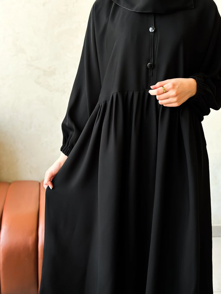 Abaya with gathered sleeves / D90