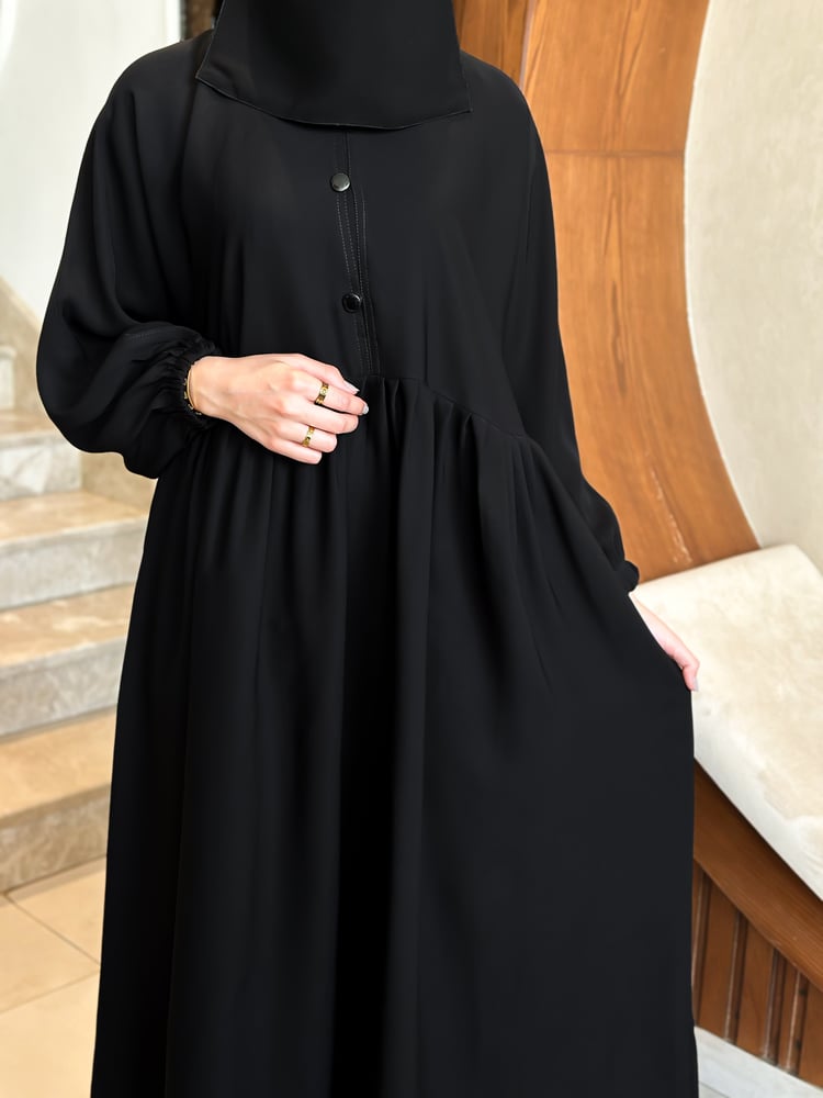 Abaya with gathered sleeves / D90