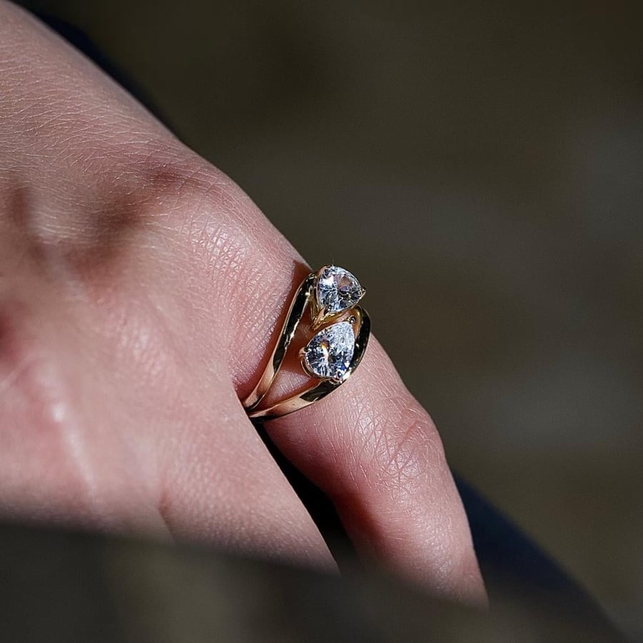 Pinky Rings Double Pear Cut - قطعتين دبل بير بنكي