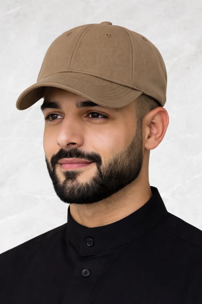 Premium beige winter wool cap with an elegant modern design
