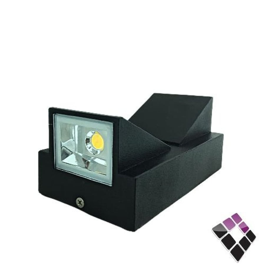 كشاف LED سور خارجي اصول التميز جرم المنيوم أسود إضاءة أصفر جهتين أعلى + أسفل6W رقم CK114/2