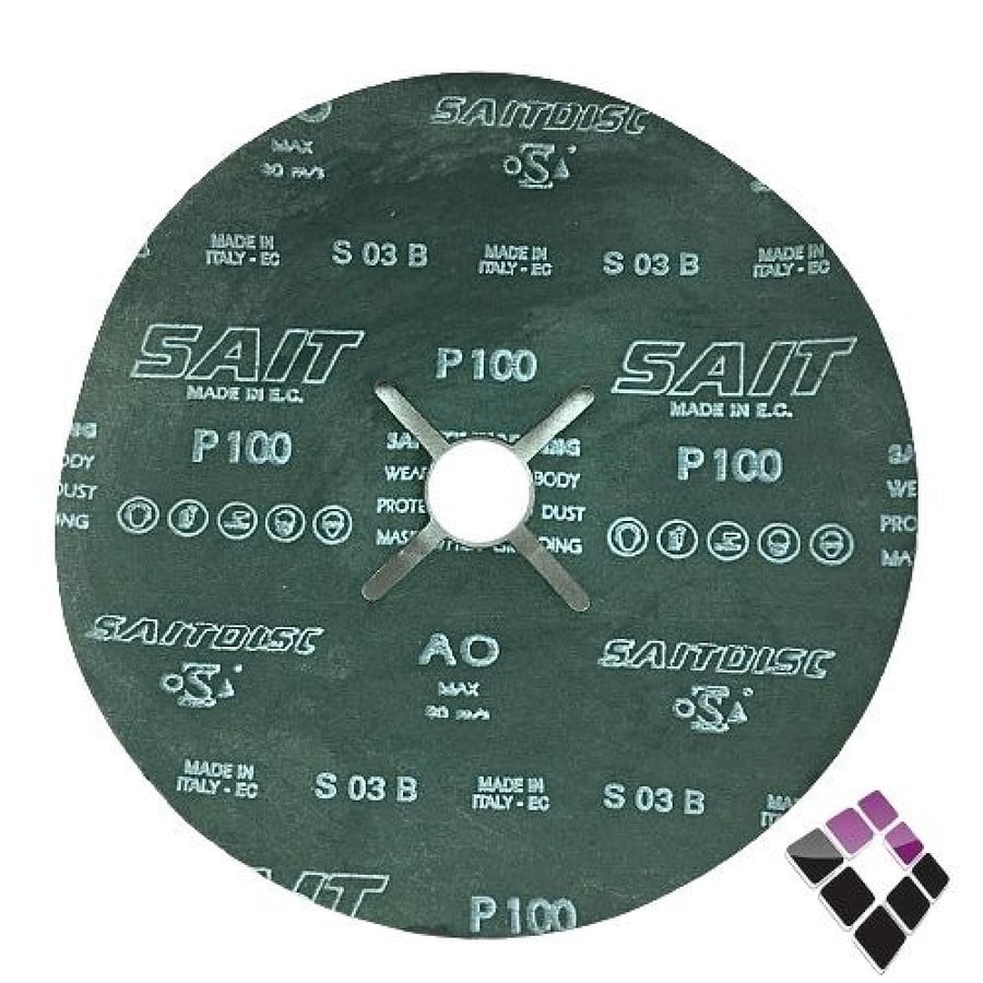 دسك صاروخ ورق صنفره SAIT ايطالي 7" سايت رقم AOP80 +100 ناعم