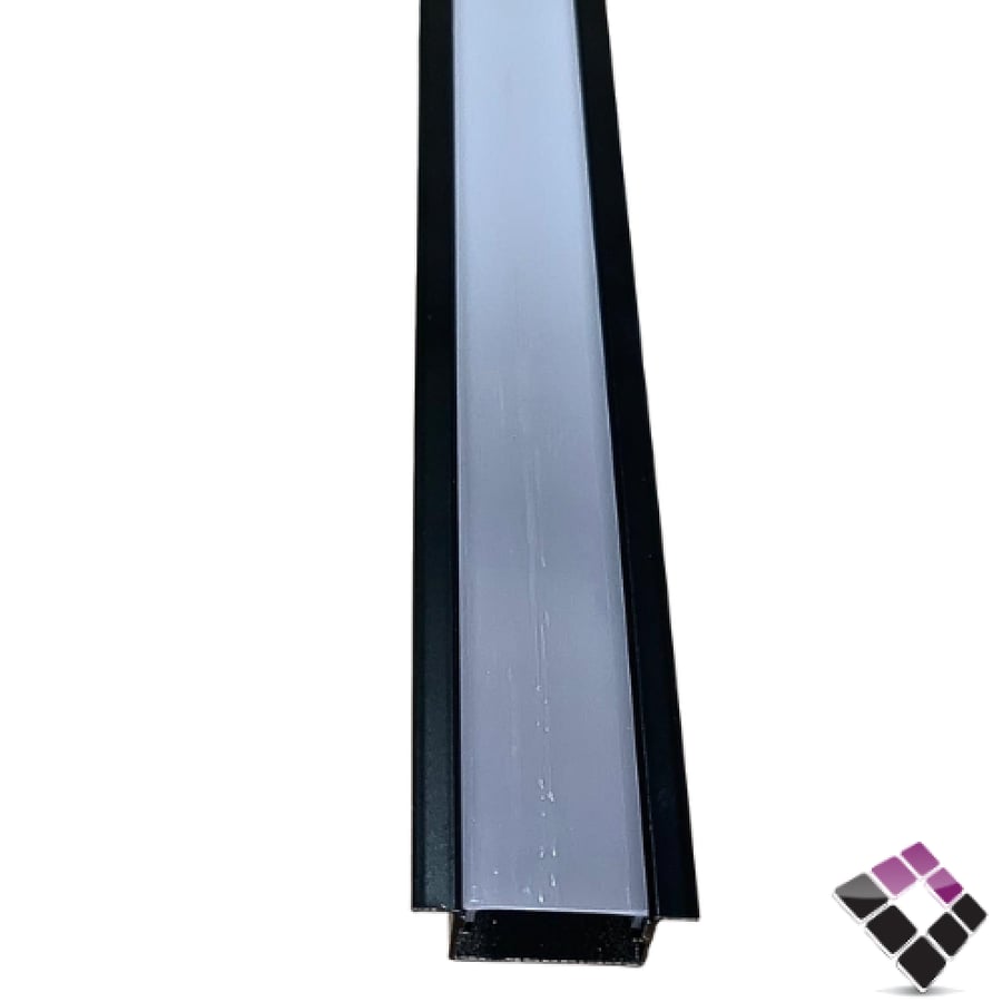 بروفايل استرب لي زينة المنيوم أسود مخفي غاطس جداري سقفي بشفة STRIP FIXTURE نيو باور NEW POWER مقاس 20mm×10mm طول 3M رقم 117034