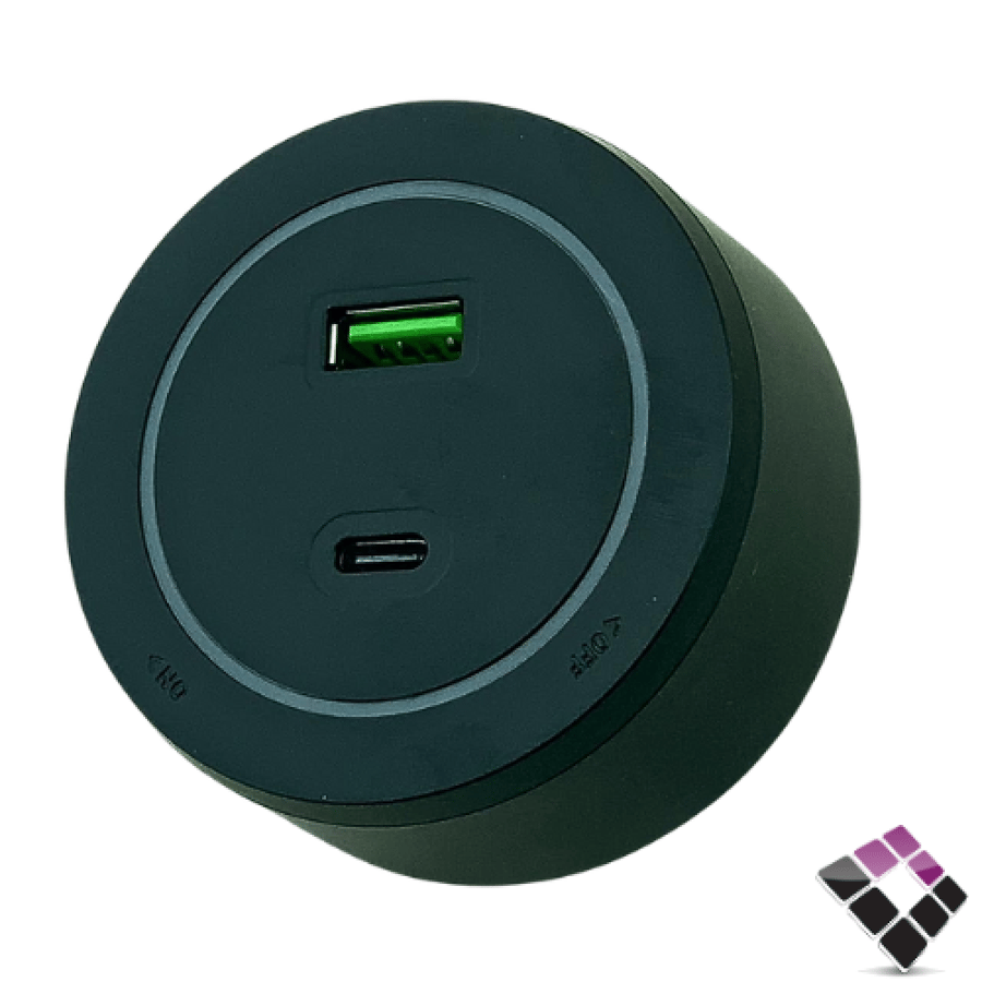 فيش USB+type-c مسطرة مجرى تراك TRACK كبس الرائد AL RAED مدور لون أسود