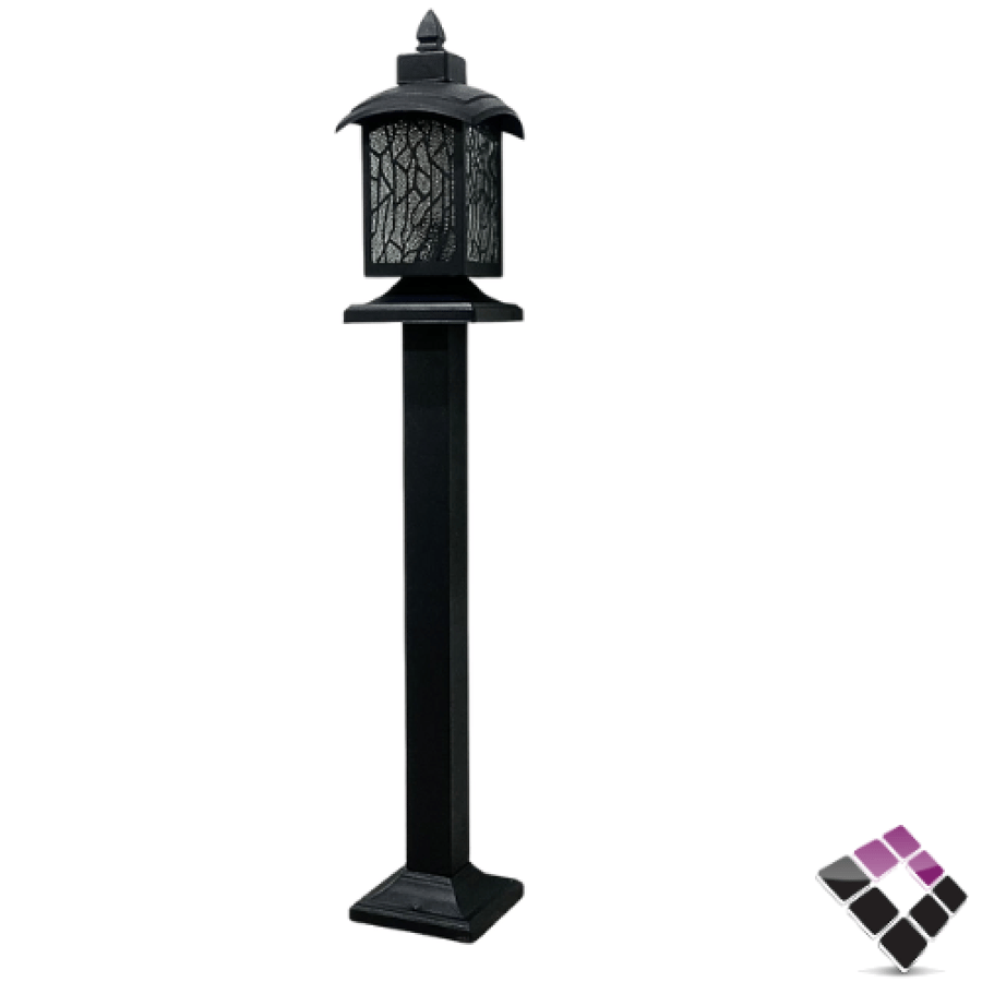 فانوس حدائق عمود المنيوم أسود 100CM همر HUMMER بدون لمبة رقم 6331/1/100