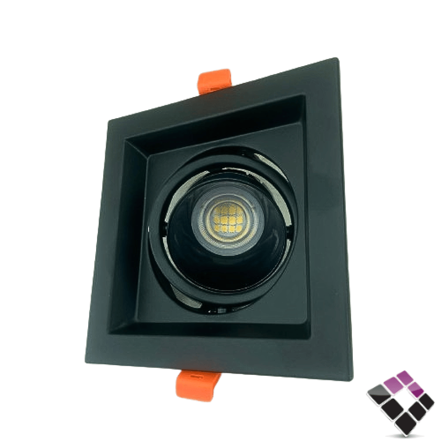 Hazard spot single preventing glow square recessed HAINZO full black size inside 9CM outside 13CM model GH003-1 without bulb